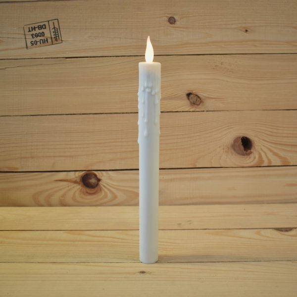 10" Traditional Imitation Wax Taper Candle - Candlelight LED Flame (SC2753SCL)
