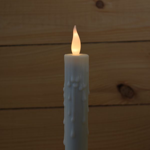 10" Traditional Imitation Wax Taper Candle - Candlelight LED Flame (SC2753SCL) - Image 2