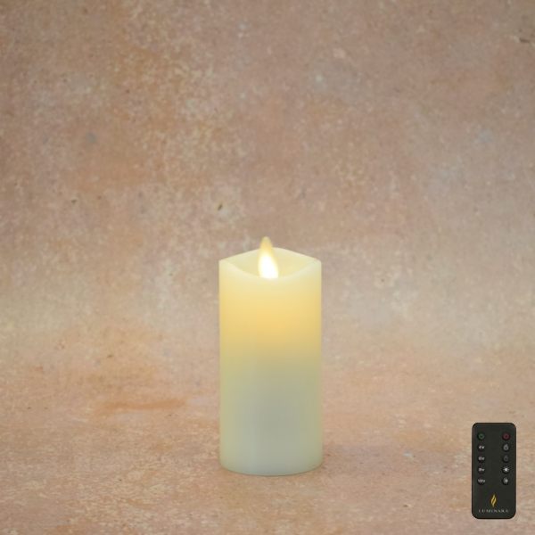 5cm x 10cm Luminara Slim LED Wax Pillar Candle (V501011)