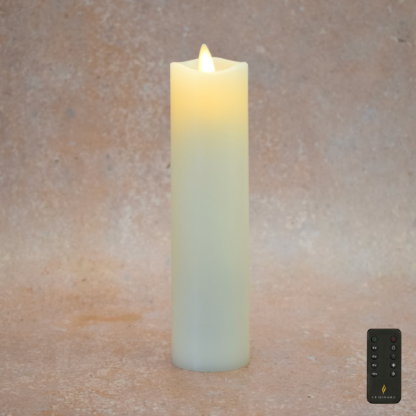 5cm x 20cm Luminara Slim LED Wax Pillar Candle (V502011)