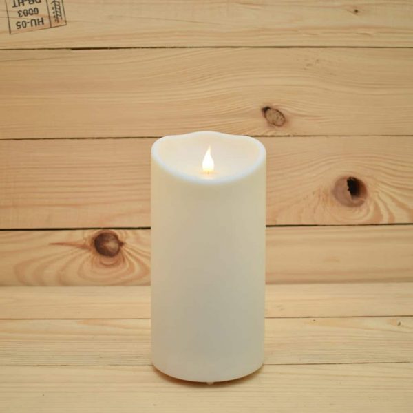 3.5" x 7" (9cm x 18cm) Ivory OUTDOOR Smart Flame Candle - IR Enabled (SFOD091811)